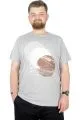 Erkek T-Shirt Bis Yaka Baskılı Feed And The Graund 22142 Grimelanj GRI