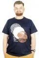 Erkek T shirt Bis Yaka Baskılı Feed And The Graund 22142 Lacivert LACIVERT