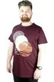 Erkek T shirt Bis Yaka Baskılı Feed And The Graund 22142 Mürdüm MURDUM