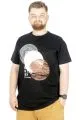 Erkek T shirt Bis Yaka Baskılı Feed And The Graund 22142 Siyah SIYAH