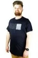 Erkek T shirt Bis Yaka Baskılı Barcode 22145 Lacivert LACIVERT