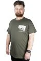 Erkek T shirt Bis Yaka Baskılı Everest 22146 Haki