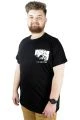 Erkek T shirt Bis Yaka Baskılı Everest 22146 Siyah