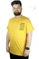 Erkek T shirt Bis Yaka Baskılı Always Myself 22147 Hardal