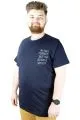 Erkek T shirt Bis Yaka Baskılı Always Myself 22147 Lacivert LACIVERT