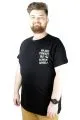 Erkek T shirt Bis Yaka Baskılı Always Myself 22147 Siyah SIYAH