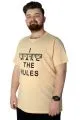 Erkek T shirt Baskılı Break Make The Rules 22150 Bej BEJ