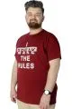Erkek T shirt Baskılı Break Make The Rules 22150 Bordo BORDO