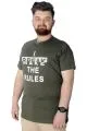 Erkek T shirt Baskılı Break Make The Rules 22150 Haki HAKI