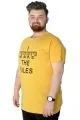 Erkek T shirt Baskılı Break Make The Rules 22150 Hardal HARDAL