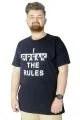 Erkek T shirt Baskılı Break Make The Rules 22150 Lacivert