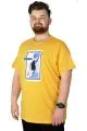 Büyük Beden Tshirt Baskılı Flu 22152 Hardal HARDAL