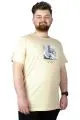 Büyük Beden Tshirt Baskılı Wailing 22153 Bej NEFTI