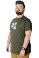 Büyük Beden Tshirt Baskılı Wailing 22153 Haki HAKI