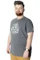 Büyük Beden T-Shirt Baskılı Powerfull 22155 Antramelanj ANTRASIT