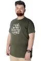 Büyük Beden T-Shirt Baskılı Powerfull 22155 Haki HAKI