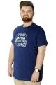 Büyük Beden T-Shirt Baskılı Powerfull 22155 İndigo INDIGO