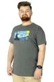 Büyük Beden Tshirt Baskılı Night 22156 Antramelanj ANTRASIT