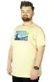 Büyük Beden Tshirt Baskılı Night 22156 Bej BEJ