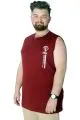 Büyük Beden T-Shirt Kolsuz Choose Mode 22160 Bordo BORDO
