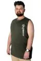 Büyük Beden T-Shirt Kolsuz Choose Mode 22160 Haki HAKI