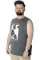 Büyük Beden T-Shirt Kolsuz Manhattan Beach 22161 Antramelanj