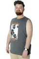 Büyük Beden T-Shirt Kolsuz Manhattan Beach 22161 Antramelanj ANTRASIT