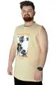 Büyük Beden T-Shirt Kolsuz Manhattan Beach 22161 Bej BEJ