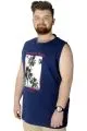 Büyük Beden T-Shirt Kolsuz Manhattan Beach 22161 İndigo INDIGO