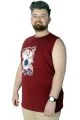 Büyük Beden T-Shirt Kolsuz Summer Style 22162 Bordo