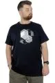 Büyük Beden T-Shirt Bisiklet Yaka Linear 22166 Lacivert LACIVERT