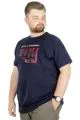 Büyük Beden T-Shirt Bisiklet Yaka Bridge 22167 Lacivert LACIVERT