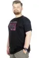 Büyük Beden T-Shirt Bisiklet Yaka Bridge 22167 Siyah SIYAH