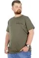 Büyük Beden T-Shirt Bisiklet Yaka Human 22168 Haki HAKI