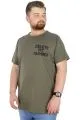 Büyük Beden T-Shirt Bisiklet Yaka Delete 22169 Haki HAKI