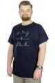 Büyük Beden T-Shirt Bisiklet Yaka Birds 22172 Lacivert LACIVERT