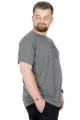 Büyük Beden T-Shirt Bisiklet Yaka Striped 22173 Antramelanj ANTRASIT