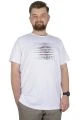 Büyük Beden T-Shirt Bisiklet Yaka Striped 22173 Beyaz
