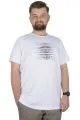 Büyük Beden T-Shirt Bisiklet Yaka Striped 22173 Beyaz BEYAZ