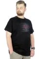 Büyük Beden T-Shirt Bisiklet Yaka Striped 22173 Siyah