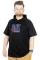 Büyük Beden T-Shirt Kapşonlu Paris 22174  Siyah SIYAH