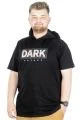 Büyük Beden T-Shirt Kapşonlu Dark 22176 Siyah