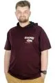 Büyük Beden T-Shirt Kapşonlu Game On 22177 Mürdüm MURDUM