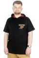 Büyük Beden T-Shirt Kapşonlu Game On 22177 Siyah SIYAH