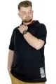 Büyük Beden T-Shirt Kapşonlu Barcode 22178 Lacivert LACIVERT