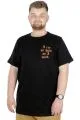 Büyük Beden T-Shirt Bisiklet Yaka Work 22179 Siyah SIYAH