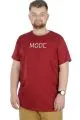 Büyük Beden T-Shirt Bisiklet Yaka Mode 22180 Bordo BORDO