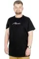 Büyük Beden T-Shirt Bisiklet Yaka Three Mood 22181 Siyah SIYAH
