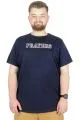 Büyük Beden T-Shirt Bis Yaka Prayers 22185 Lacivert LACIVERT