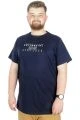 Büyük Beden T-Shirt Bis Yaka Antisocial 22187 Lacivert